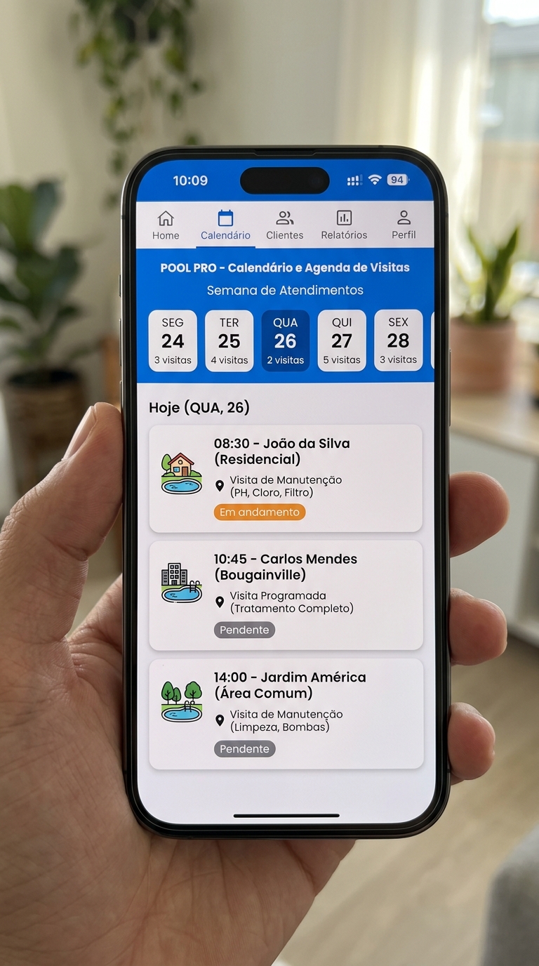 APP Piscina Pro - Calendário de Visitas