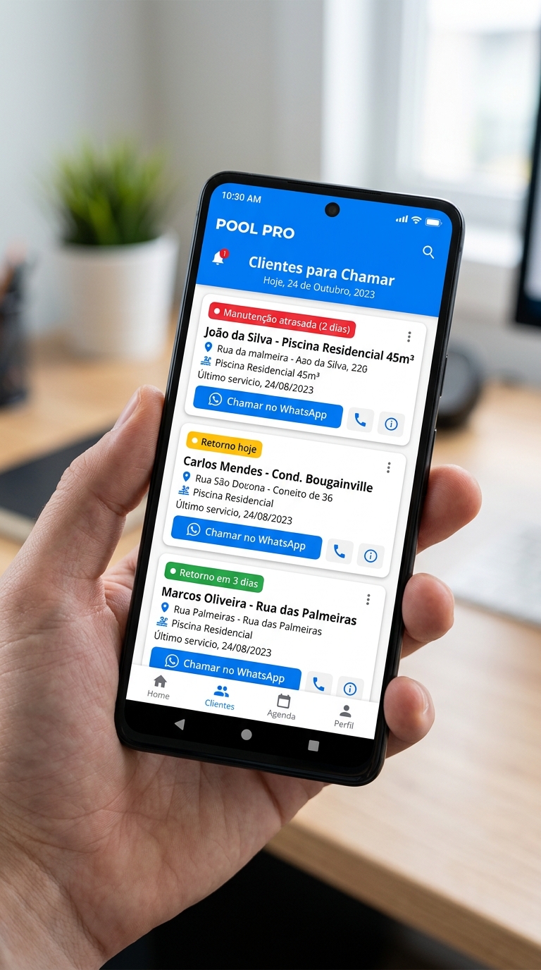 APP Piscina Pro - Clientes para Chamar